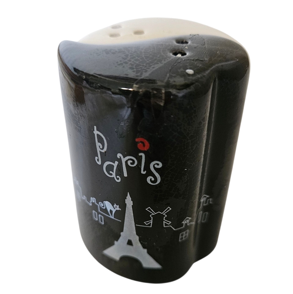 Paris Black and White Yin & Yang  Salt Shaker Set.